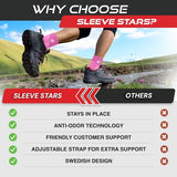 Sleeve Stars Ankle Brace for Women & Men, Achilles & Plantar Fasciitis Relief Compression Sleeve, Foot Brace with Ankle Support Strap, Heel Protector Wrap for Pain, Tendonitis & Sprain (Pair/Hot Pink)