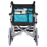 supregear Walker Bag with Cup Holder, Water-Resistant Wheelchair Pouch Folding Walker Accessory Basket for Wheelchairs, Rollators, Scooters (Blue Grid)