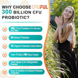 Probiotics for Women & Men - 300 Billion CFU & 24 Strains Probiotic with 15 Organic Herbs Prebiotics Blend, for Overall Digestive Health, Immune, Constipation, Gut & Bloating Health - 2 Month Supply