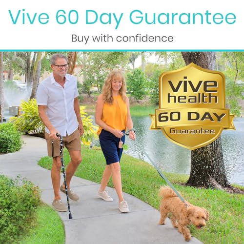 Vive Walking Cane for Women, Men, Elderly - Patented Offset Grip - Lightweight Adjustable Walking Aid with a Non-Slip Tip - Sturdy Balancing Mobility Aid for Seniors, Supports Up to 250lbs (Teal)