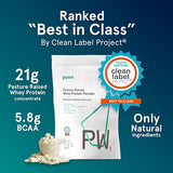 Puori Whey Protein Powder - Bourbon Vanilla - PW1 Pasture Raised, Grass-Fed & Non-GMO - 100% Natural and Pure for Muscle Growth - 21g Protein 1.98lbs - Gluten-Free