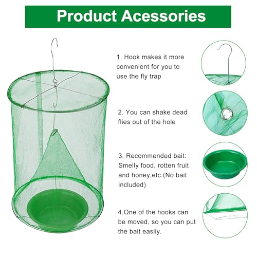 6 Pack Ranch Fly Trap, Disposable Fly Traps Outdoors, Stable Horse Fly Trap, Farm Fly Trap Catcher Killer for Farm/Orchard