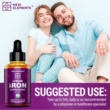 Iron Supplement for Women & Men Free Blood Builder, Iron Vitamin for Anemia USDA Organic Liquid Iron Drops for Adults with MCT Oil, Natural Grape Flavor, Faster Absorption & Immune Support, 2 Fl Oz