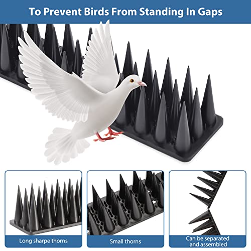 Bird Spikes, 20 Pack Bird Squirrel Raccoon Pigeon Cat Animal Deterrent Spikes for Outside Anti Bird Defender Spikes Outdoor to Keep Birds Away