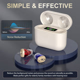 Hearing Aids, Newest 2- Channel Digital Rechargeable Hearing Aids with Charging Box Indicating Remaining Power, Invisible Personal Sound Hearing Amplifier with Intelligent Noise Reduction (White)