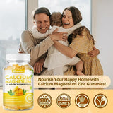 Calcium Magnesium Zinc with Vitamin D3 Supplement, Sugar Free Calcium Gummies for Women Men, High Absorption Zinc Gummies for Bone & Muscle & Immune Health, Vegan Mango Flavor - 60 Count