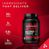 Whey Protein Powder | MuscleTech Nitro-Tech Whey Protein Isolate & Peptides | Protein + Creatine for Muscle Gain | Muscle Builder for Men & Women | Sports Nutrition | Chocolate, 2.2 lb (22 Servings)