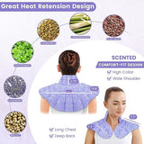 REVIX Microwave Heating Pad for Neck and Shoulders Back Pain Relief, Microwavable Heated Neck Wrap Warmer with Moist Heat, Lavender Aromatherapy Hot and Cold Pack, Gifts