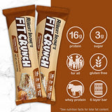 FITCRUNCH Snack Size Protein Bars, Designed by Robert Irvine, 6-Layer Baked Bar, 3g of Sugar & Soft Cake Core (9 Bars, Cinnamon Twist)