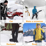 UMUACCAN Snow Shovel, Ergonomic Car Snow Shovels with Aluminum Handle Heavy Duty Snow Removal, Portable and Utility for Cars, Home, Garden, Mud and Snowman, Black, SNS926