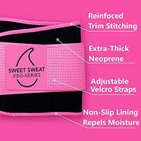 Sweet Sweat 'Pro-Series' Waist Trimmer (Pink) with Adjustable Velcro Straps (Medium-Large)