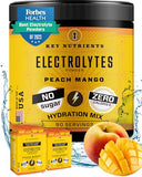 KEY NUTRIENTS Electrolytes Powder No Sugar - Tropical Peach-Mango Electrolyte Drink Mix - Hydration Powder - No Calories, Gluten Free - Powder and Packets (20, 40 or 90 Servings)