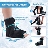 NEWGO Ankle Foot Ice Pack Wrap for Plantar Fasciitis, Reusable Gel Foot Cold Pack Hot Cold Therapy Wrap for Achilles Tendonitis, Swelling, Sprained Ankles and Heels