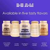 BEAM Be Amazing Vegan Protein Powder | 20g Plant-Based Protein with Prebiotics Fibers | Sugar-and-Gluten-Free Shake Mix, Low Carb Non-Dairy Smoothie | Blueberry Muffin, 25 Servings