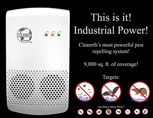 CLEANRTH CIN009 Industrial Electronic Pest Repelling System | Demands Insects, Bats, and Rodents to Flee!