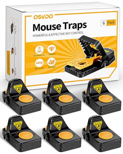 6 Pack Mouse Traps, Large Rat Trap for Home, Instant Kill Trap for Indoor, Reusable Sanitary Safe Mice Traps, Quick Effective Mouse Catcher for Family and Pet