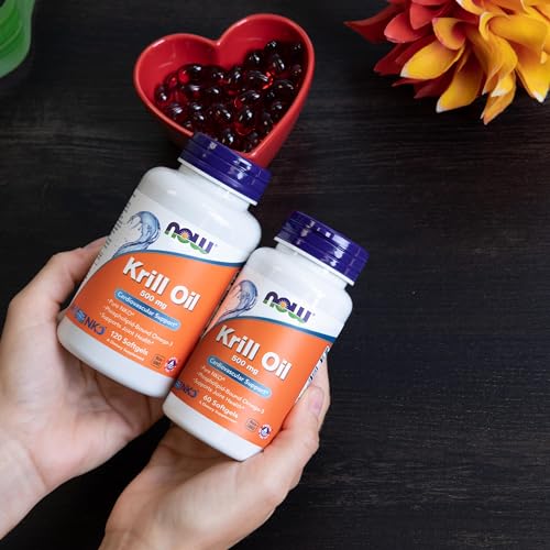 NOW Supplements, Neptune Krill Oil 500 mg, Phospholipid-Bound Omega-3, Cardiovascular Support*, 60 Softgels