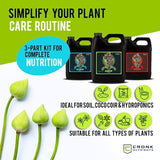 Cronk Nutrients 3-Part Kit - Complete Vegetative & Bloom Plant Food for Indoor & Outdoor Hydroponics, Soil, and Soilless Gardens - Supports Healthy Growth & Abundant Yields, 500mL