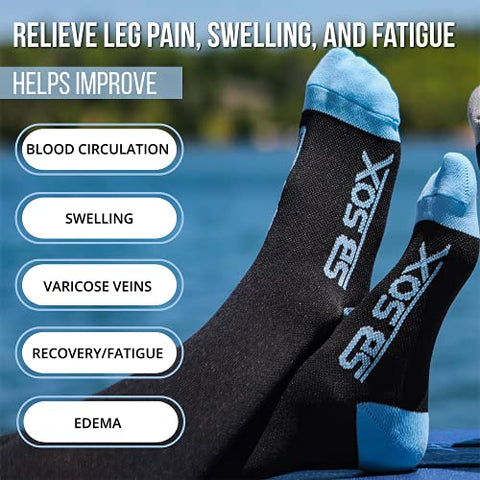 SB SOX Compression Socks (20-30mmHg) for Men & Women – Best Compression Socks for All Day Wear, Better Blood Flow, Swelling! (Medium, Nude/White)