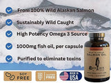 Kwee-Jack Fish Co. Wild Alaskan Salmon Fish Oil Omega 3 Supplement 120 Softgels 1000mg Salmon Oil Per Capsule | Anti-Inflammation, Brain, Heart, Joint Health | EPA, DHA, Vitamin D, Astaxanthin