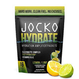 Jocko Fuel Hydrate Electrolytes Powder Packets No Sugar - Hydration Amplifier Packets for Recovery, Dehydration, & Exercise - with Vitamins B6, B12 & C (16 Packets) Lemon Lime