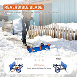 Booroh Wide Snow Shovel with Wheels 37" x 9.8", Snow Plow with ABS Reversible Blade, Snow Pusher with 90° Adjustable Handle, Ideal Snow Removal Tool for Driveway, Walkway, Sidewalk, Deck