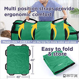 ZHEEYI Multipurpose 48" x 40" Positioning Bed Pad with Reinforced Handles - Reusable & Washable Patient Sheet for Turning, Lifting & Repositioning - Double-Sided Nylon Fabric, Green