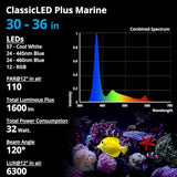 NICREW 32W Saltwater Aquarium Light, Marine LED Reef Light for Corals, Programmable Timer Controller, 30 to 36-Inch