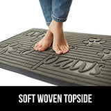 Gorilla Grip 100% Waterproof All-Season WeatherMax Doormat, Durable Natural Rubber, Stain and Fade Resistant, Low Profile, Indoor Outdoor Door Mats, Easy Clean Patio Entrance Mat, 17x29, Stone Paws