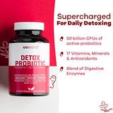GOBIOTIX Detox Probiotic Supplement with Digestive Enzymes, Milk Thistle, Turmeric, Dandelion Root and More for Digestive Health - 50 Billion CFU for Gut Health - 60 Capsules