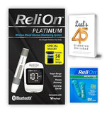 ReliOn Platinum Wireless Blood Glucose Monitoring System: Bluetooth-Enabled, Quick Results, with "Lual's 45: Diabetes Decoded" Guide & Complete Kit