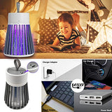 Qremove Bug Zapper,Electric Mosquito Zapper Portable Camp Mosquito Killer Rechargeable Indoor Bug Zapper Outdoor Mosquitoes Light with Hanging Loop,USB LED Purple Light Trap Backyard Camping Using