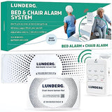 Lunderg Bed Alarm & Chair Alarm System - Wireless Bed Sensor Pad (10” x 30”), Chair Sensor Pad & Pager - Chair & Bed Alarms and Fall Prevention for Elderly and Dementia Patients - Full Caregiver Set