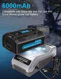 6.0Ah Replacement for Snow Joe 40V Battery IBAT40XR Battery Compatible with Snow Joe Battery 40V Snow Blower