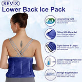 REVIX Ice Pack for Injuries Reusable Gel for Lower Back Pain Relief, Cold Packs for Back Shoulder, Hip, Wrap Around Entire Knee, Cold Compress Reduce Swelling, Bruises,16x9''