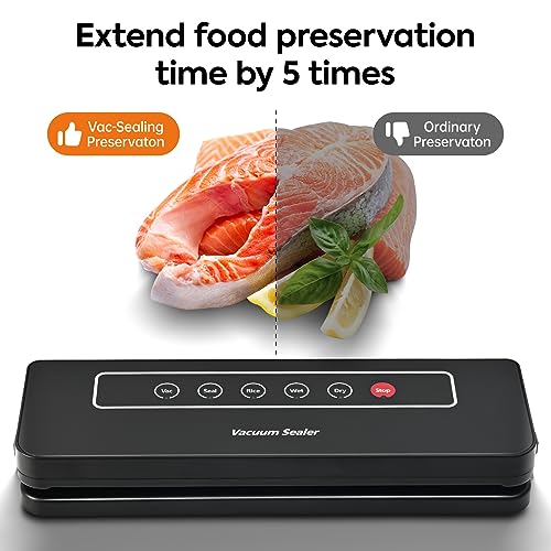 Food Saver Vacuum Sealer Machine,80 Kpa Powerful Suction,5-in-1 Automatic Compact Vacuum Food Preservation System,Easy to Operate, Suitable for Middle-Aged and Elderly People.