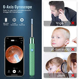 Ear Wax Removal - Earwax Remover Tool with 8 Pcs Ear Set - Ear Cleaner with Camera - Earwax Removal Kit with Light - Ear Camera with 6 Ear Spoon - Ear Cleaner for iOS & Android (Green)