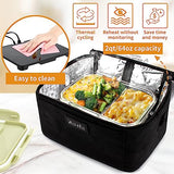 Portable Oven | 12V, 24V, 110V Food Warmer | Portable Mini Personal Microwave | Heated Lunch Box for Cooking and Reheating Food in Car, Truck, Travel, Camping, Work, Home | AOTTO