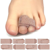 ZenToes Reusable Fabric Buddy Wraps for Broken Toes, Hammertoe Straightener, 8 Count (Beige)