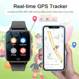 4G Kids Elderly Smart Watch Phone with GPS Tracker Global Watch for Children Real Time Tracking Video Phone Call Text Voice Message School Mode SOS Emergency Waterproof Whatsapp Line