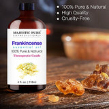 MAJESTIC PURE Frankincense Essential Oil, Therapeutic Grade, Pure and Natural Premium Quality Oil, 4 fl oz