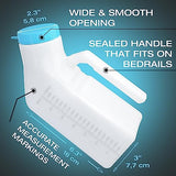 Urinals for Men Glow in The Dark Lid by Tilcare (3 Pack) - 32oz/1000mL Thick Plastic Mens Bedpan Bottle with Screw-on Lid - Spill Proof Urinary Chamber - Male Portable Travel Pee Bottles