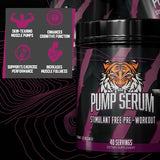 Huge Supplements Pump Serum, Stim Free Pre Workout and Nitric Oxide Booster to Enhance Focus, Pumps, Fulness with No Caffeine, L-Citrulline, GlycerPump, L-Tyrosine, Nitrosigine (Cherry Berry)