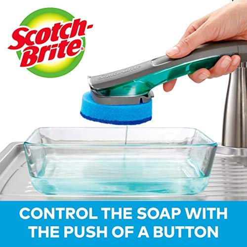 Scotch-Brite Kitchen Cleaning & Dish Washing Starter Kit: Non-Scratch Scrub Sponge (6 Pack) + Non-Scratch Advanced Soap Control Dishwand + Glass and Water Bottle Brush