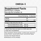 Momentous Omega-3 1600mg Daily Fish Oil Supplement with EPA and DHA - for Men & Women - Supports Joint Health - NSF Certified for Sport (30 Servings)