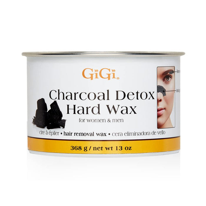 GiGi Charcoal Detox Facial Wax, Unclogs Pores, Stripless, for Delicate Skin, Brows, Upper Lip, 13 oz, 1-pack