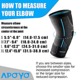 APOYO Elbow Brace for Tendonitis and Tennis Elbow, Compression Sleeve, Women Men w/Adjustable Strap Relief, Weightlifting, Arthritis, Workouts, Reduce Joint Pain During Fitness Activity (Large)