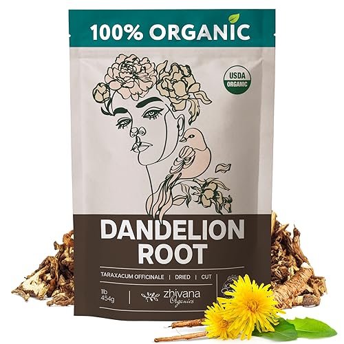 Zhivana Organics Dandelion Tea Organic, Te Diente De Leon Organico, Dandelions, Organic Dandelion Root Tea - Liver Cleanse Tea, Tea for Digestion, Liver Detox Tea Organic