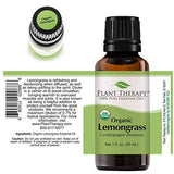 Plant Therapy Organic Lemongrass Essential Oil 100% Pure, USDA Certified Organic, Undiluted, Natural Aromatherapy, Therapeutic Grade 30 mL (1 oz)
