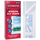 Window Fly Traps by Catchmaster - 96 Count, Ready to Use Indoors. Insect, Bugs, Fly & Fruit Fly Glue Adhesive Sticky Paper - Waterproof Easy Application Ready Disposable Non-Toxic